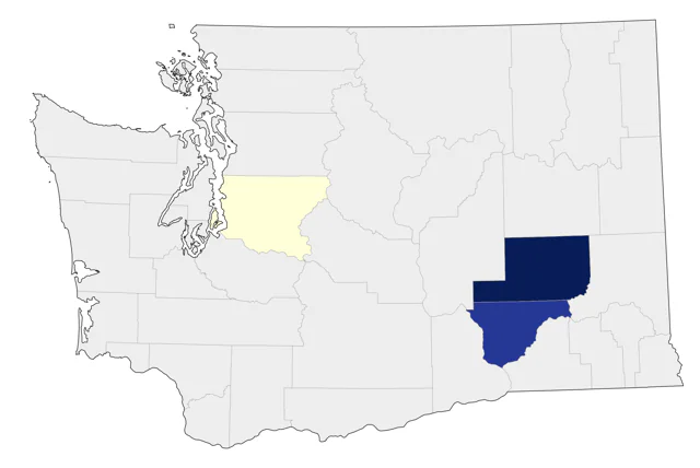 Blue-headed Vireo county map