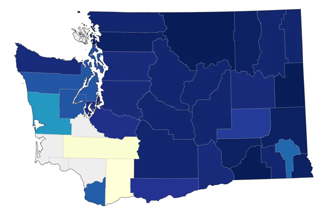 Bohemian Waxwing county map
