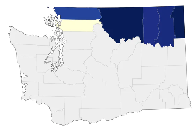 Boreal Chickadee county map