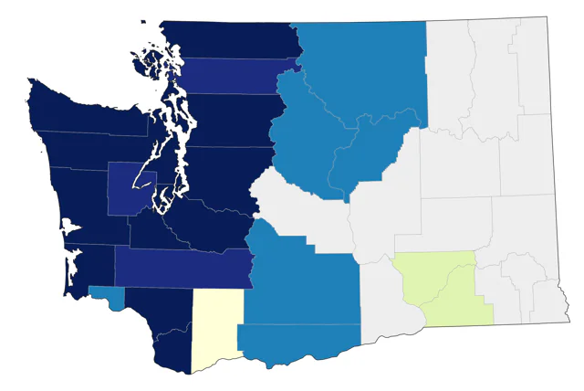 Brown Pelican county map