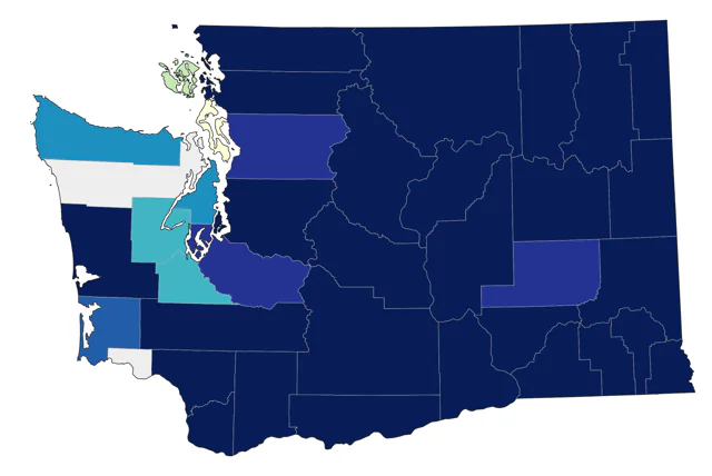 Dusky Flycatcher county map