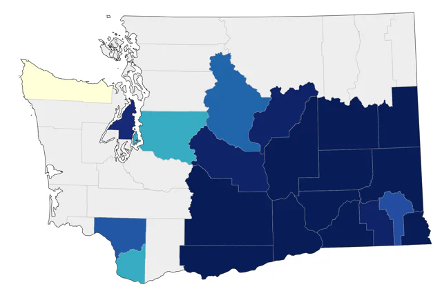 Ferruginous Hawk county map