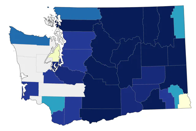 Gray Flycatcher county map