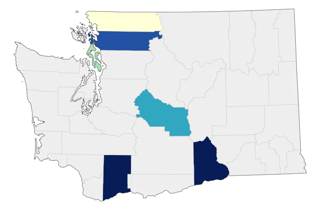 Little Blue Heron county map