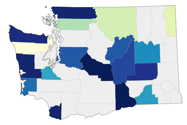Magnolia Warbler county map