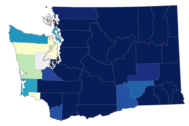 Mountain Chickadee county map