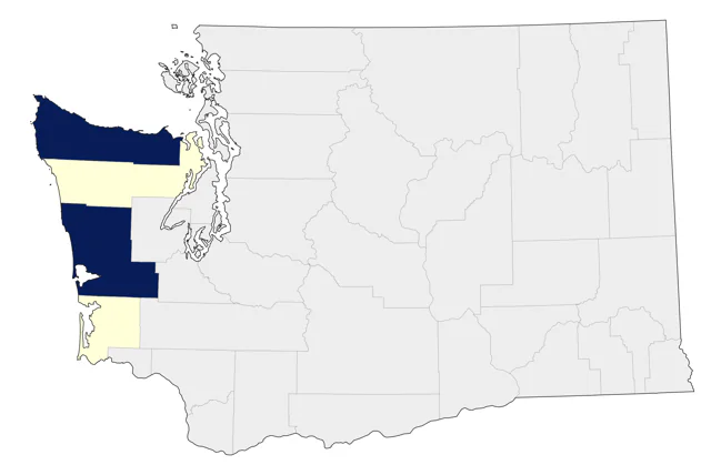 Parakeet Auklet county map