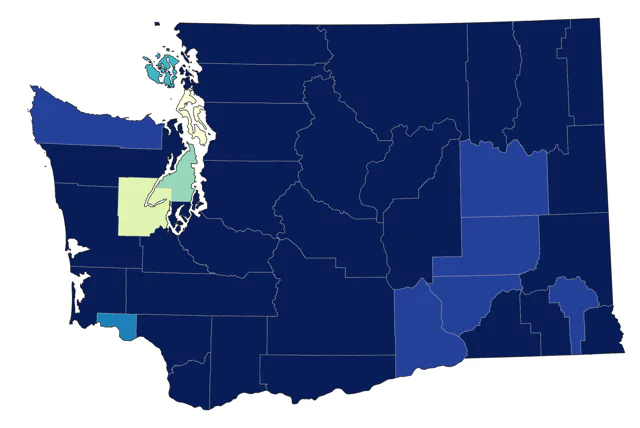 Red-eyed Vireo county map