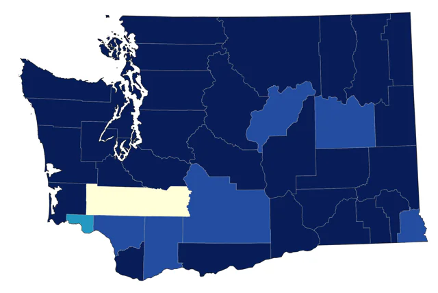 Red-necked Grebe county map