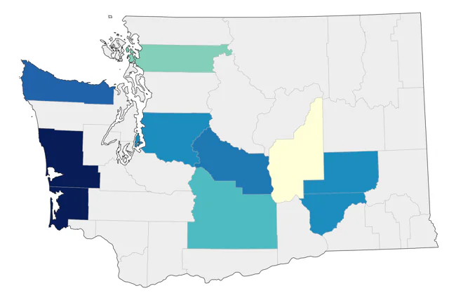 Scissor-tailed Flycatcher county map