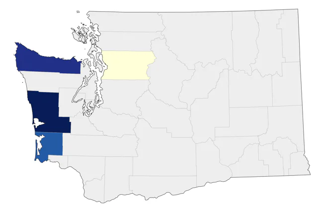 Short-tailed Albatross county map