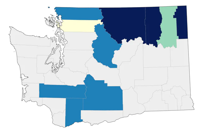 Spruce Grouse county map