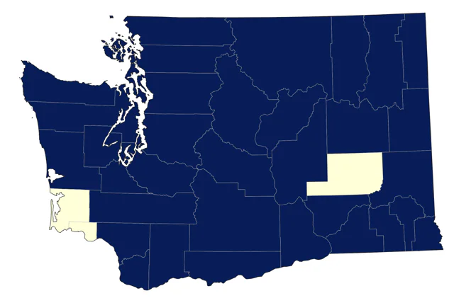 Townsend's Solitaire county map