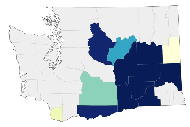 Tricolored Blackbird county map