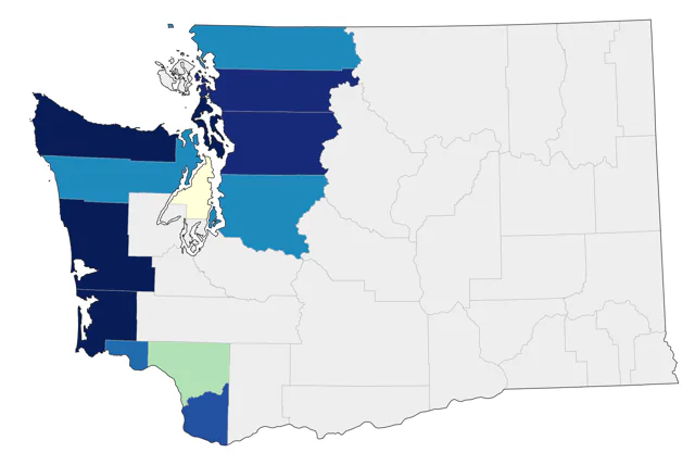 Tropical Kingbird county map