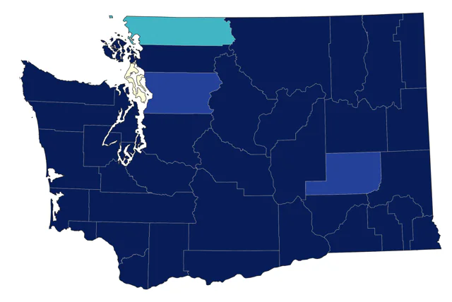 Western Bluebird county map