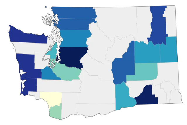 Western Cattle-Egret county map