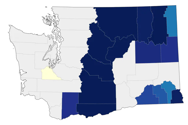 White-headed Woodpecker county map