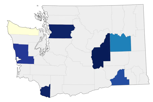 White-rumped Sandpiper county map