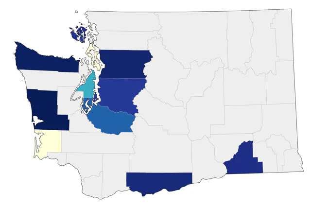 White Wagtail county map