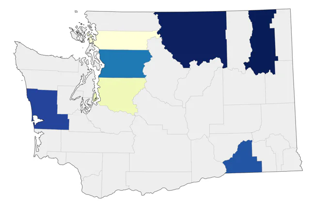 Yellow-billed Cuckoo county map