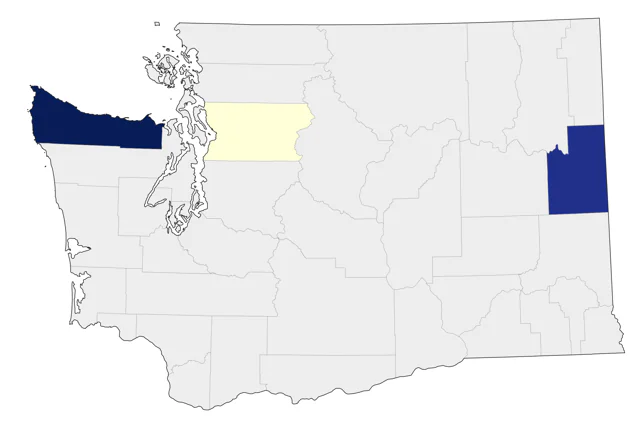 Yellow-throated Vireo county map