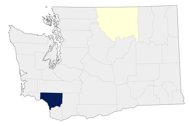 Yellow-throated Warbler county map