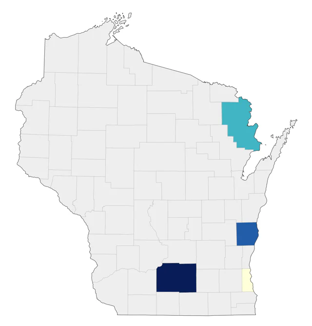 African Collared-Dove county map
