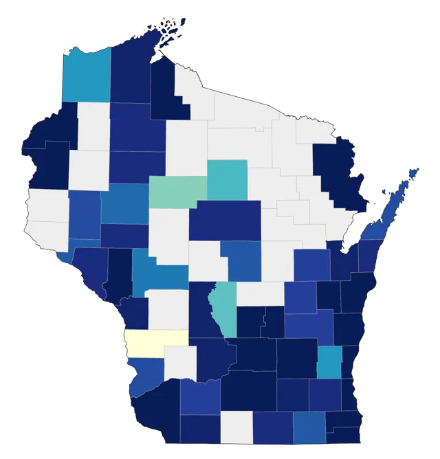 American Avocet county map