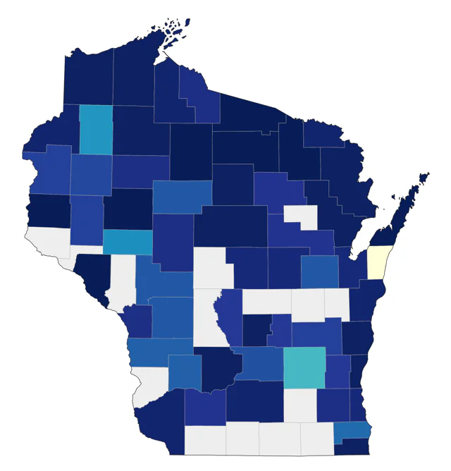 American Goshawk county map