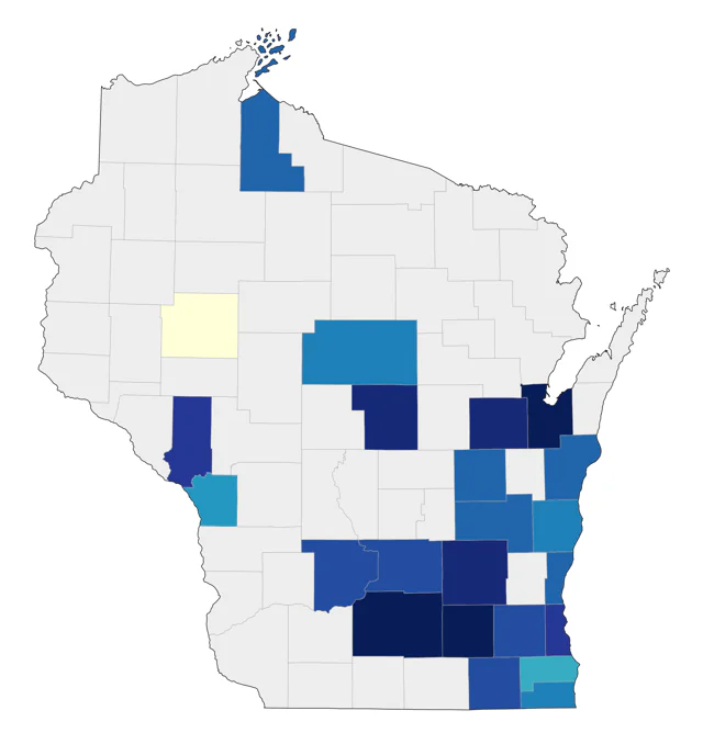 Black-bellied Whistling-Duck county map
