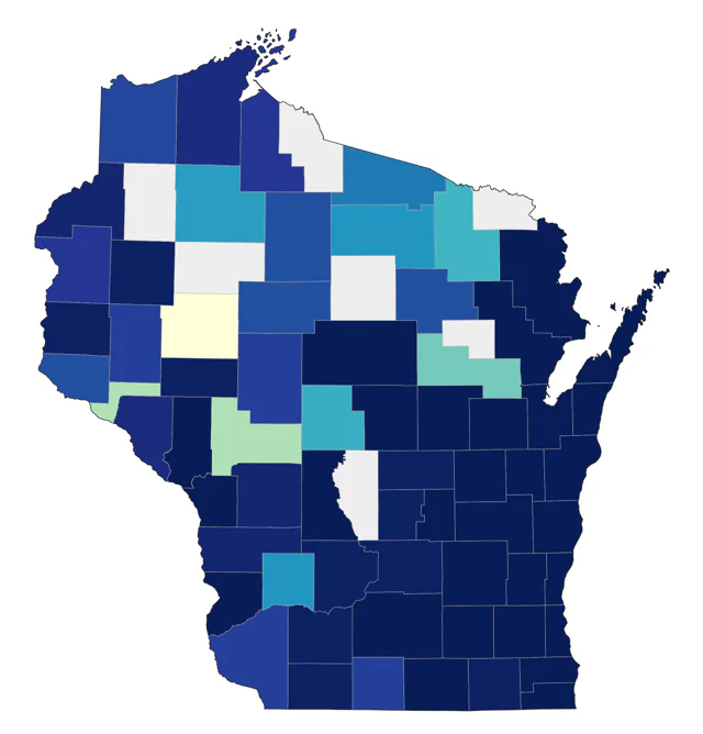 Black-crowned Night Heron county map
