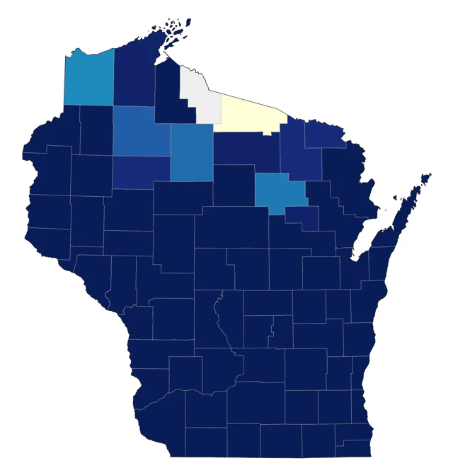 Blue-gray Gnatcatcher county map