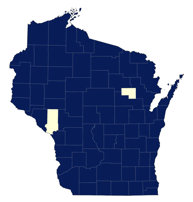 Blue-headed Vireo county map
