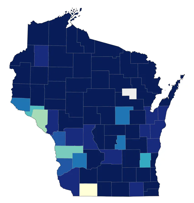 Brewer's Blackbird county map