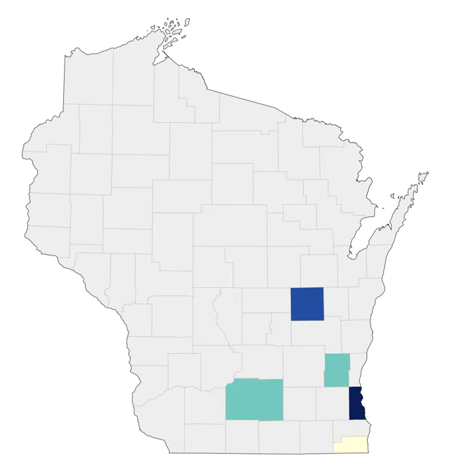 Budgerigar county map