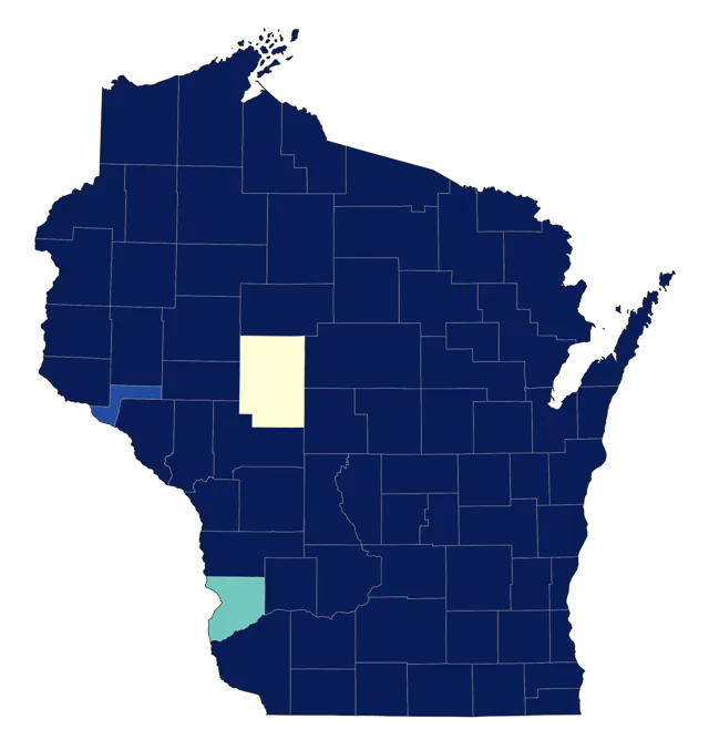 Canada Warbler county map