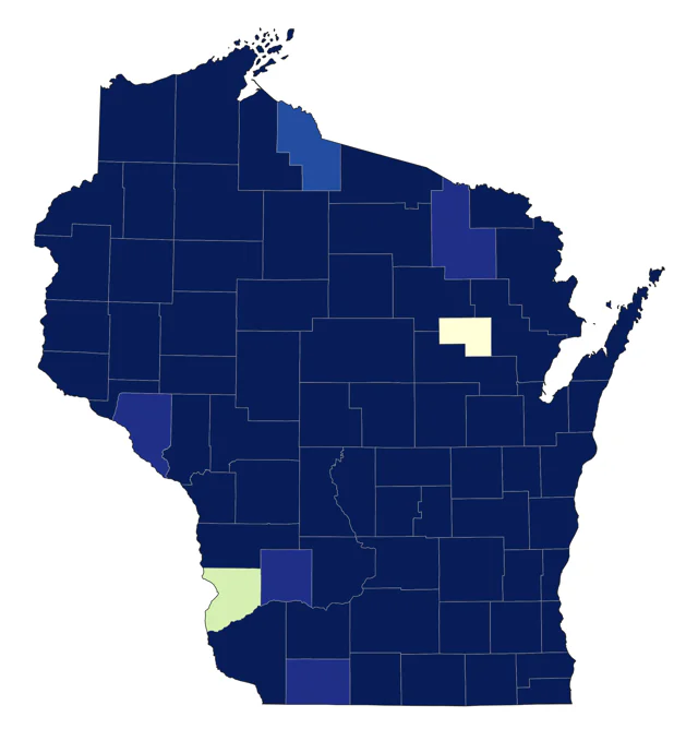 Clay-colored Sparrow county map