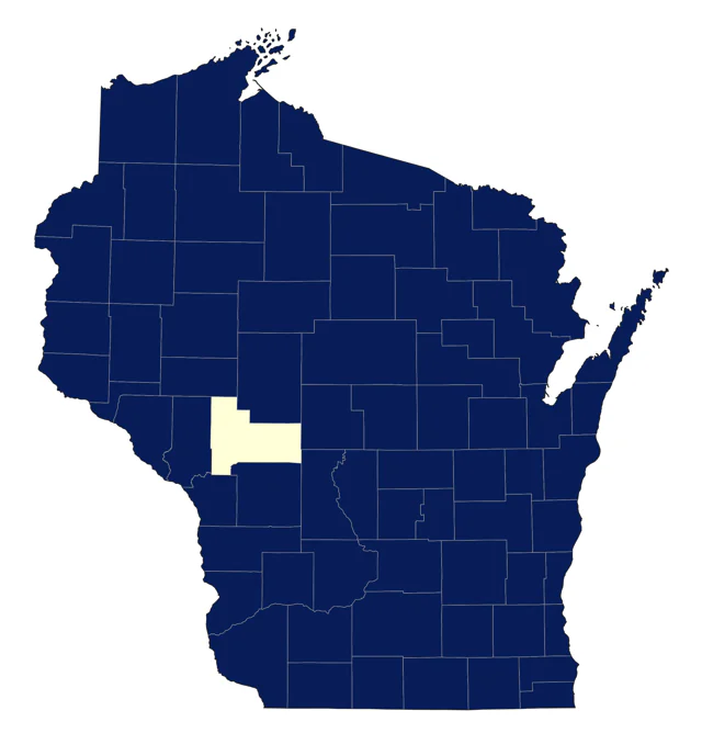 Common Merganser county map