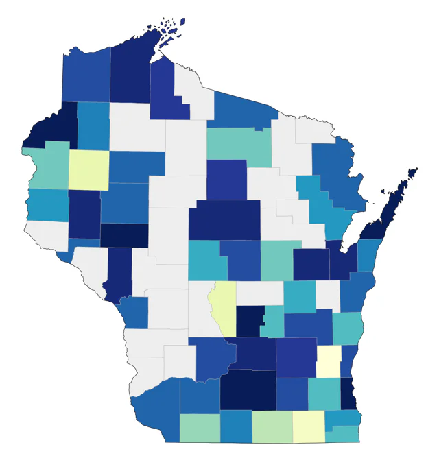 Eared Grebe county map