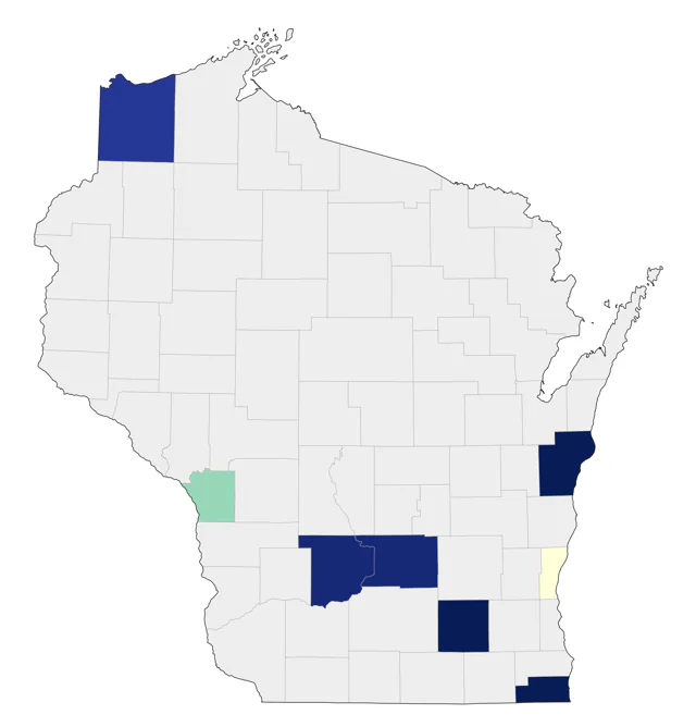 Glaucous-winged Gull county map