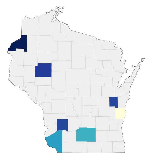 Golden-crowned Sparrow county map