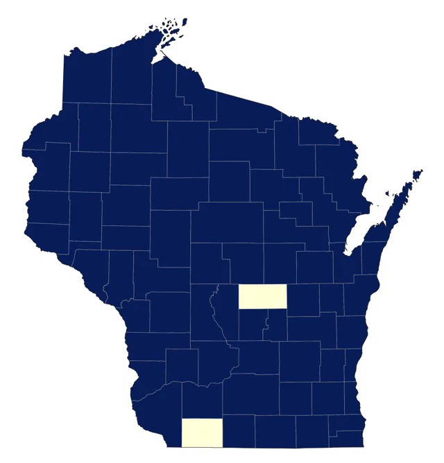 Golden-winged Warbler county map