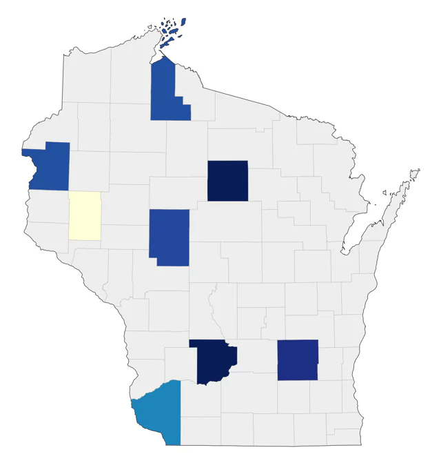 Gray-crowned Rosy-Finch county map
