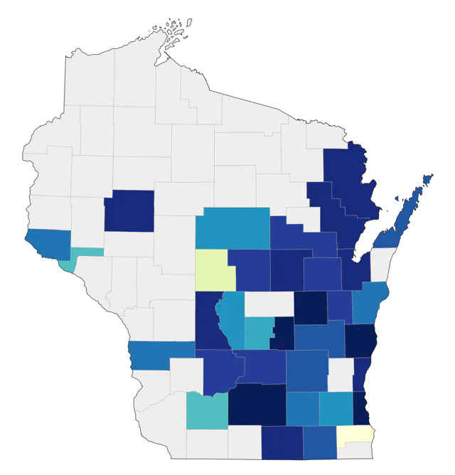 Graylag Goose county map