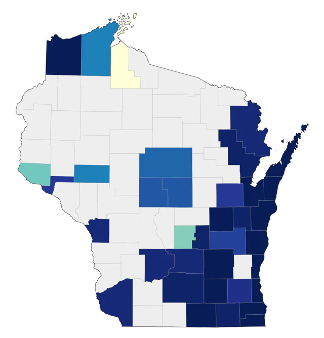 Great Black-backed Gull county map