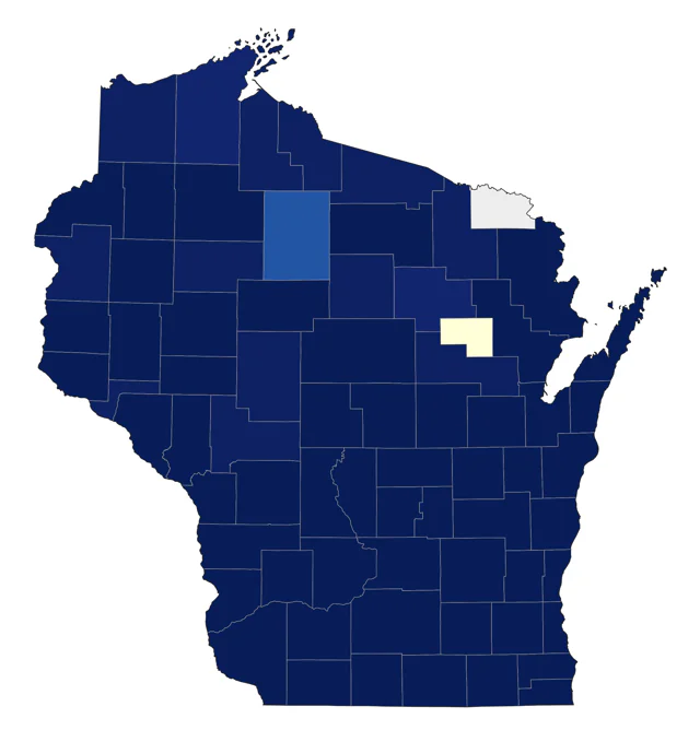 Great Egret county map