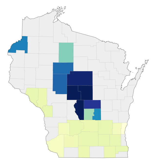 Greater Prairie-Chicken county map