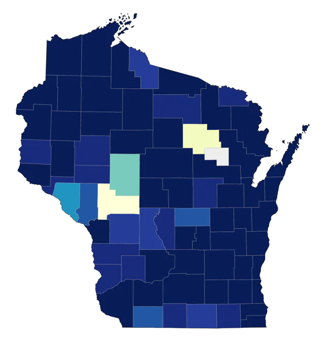 Greater Scaup county map