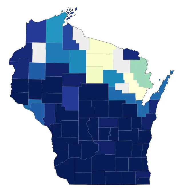 Henslow's Sparrow county map